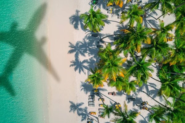 Aerial View Tropical Beach Punta Cana Dominican Republi — Photo