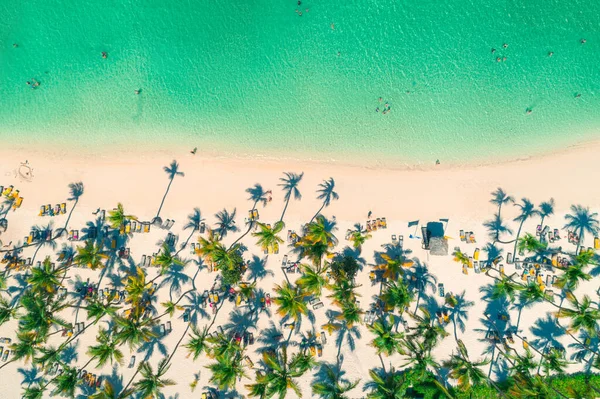 Vista Aérea Praia Tropical Punta Cana República Dominicana — Fotografia de Stock