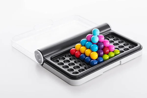 Enigma Bolas Coloridas Jogo Tabuleiro Quebra Cabeças Com Peças — Fotografia de Stock