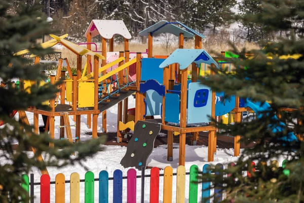 Playground Mountain Park Winter Forest Playground — Stock Photo, Image