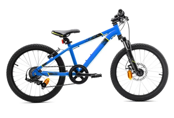 Sport Blue Mountain Bicycle Bike Isolated White Background — Stock Photo, Image