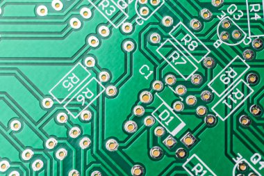 Green Computer Chip Technology close up  clipart