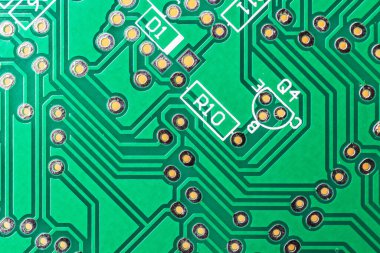 Yeşil Bilgisayar Çipi, yakın plan, model teknolojisi arka plan