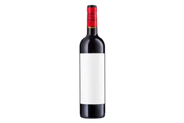 Wine Bottle Label Red Wine Isolated White Background — Stock Photo, Image