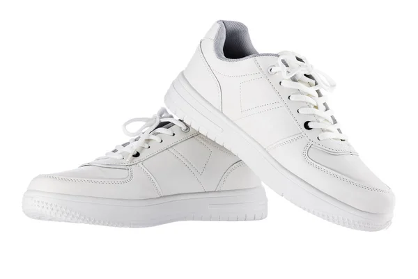 Stylish Sneakers Isolated White Background Set White Sport Shoes — Stockfoto