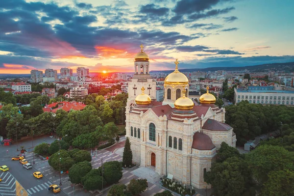 Vista Aérea Catedral Asunción Varna Bulgaria — Foto de Stock