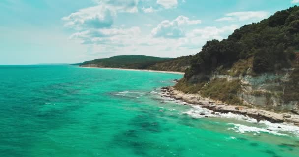Isla Paradisíaca Con Playa Salvaje Costa Rocosa Vista Aérea Las — Vídeos de Stock