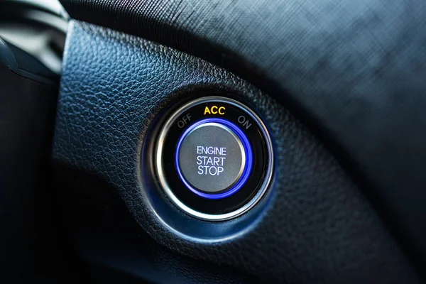 Кнопка Запуску Зупинки Двигуна Сучасному Автомобілі — стокове фото