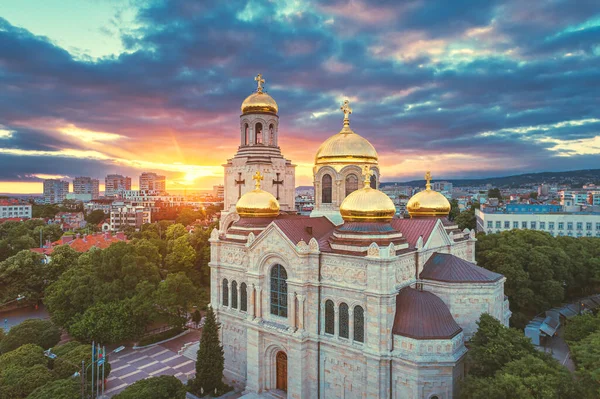Aerial View Cathedral Assumption Varna City Bulgaria — Stockfoto