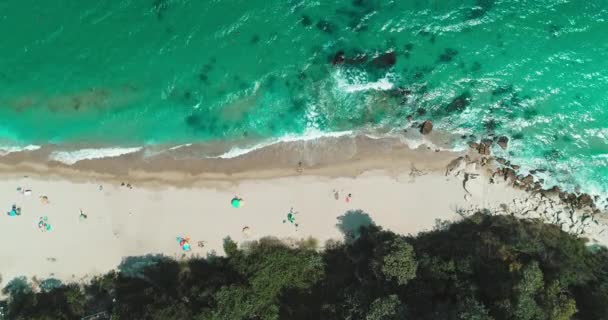 Sea Shore Aerial View Wild Beach Sea Varna Bulgaria — Stok video