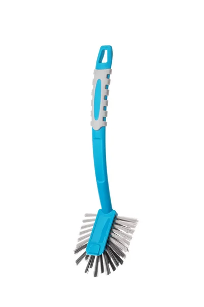 Brosse Nettoyage Plastique Pour Nettoyage Sol Salle Bain Isolée Sur — Photo