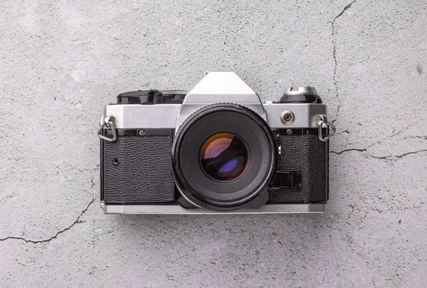 Oude Vintage Camera Lens Film Camera Foto Roll Close Stenen — Stockfoto