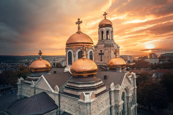 Aerial View Cathedral Assumption City Centre Varna Bulgaria — Stock Photo, Image