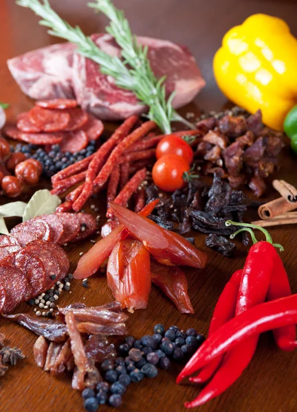 Carne e salumi — Foto Stock