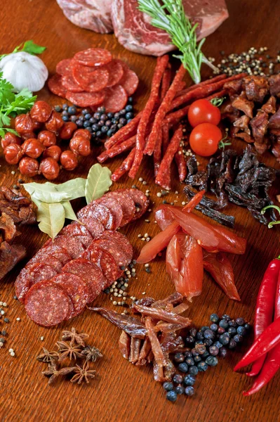 Meat and sausages — Stock Photo, Image