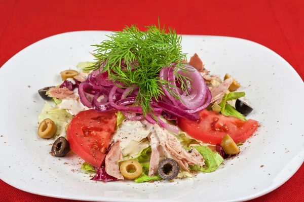 Salade van kip vlees filet — Stockfoto