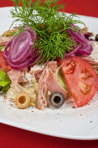 Salada de filé de carne de frango — Fotografia de Stock