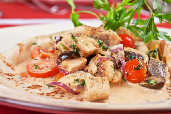 Panqueque de pescado enchapado — Foto de Stock