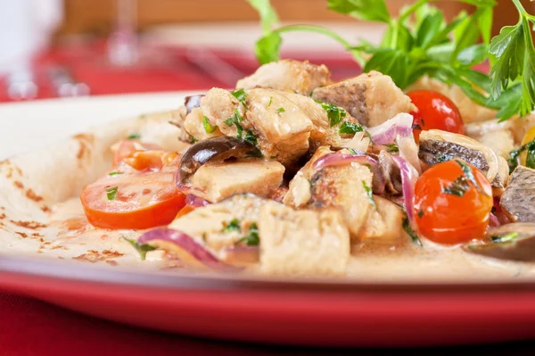 Panqueque de pescado enchapado —  Fotos de Stock