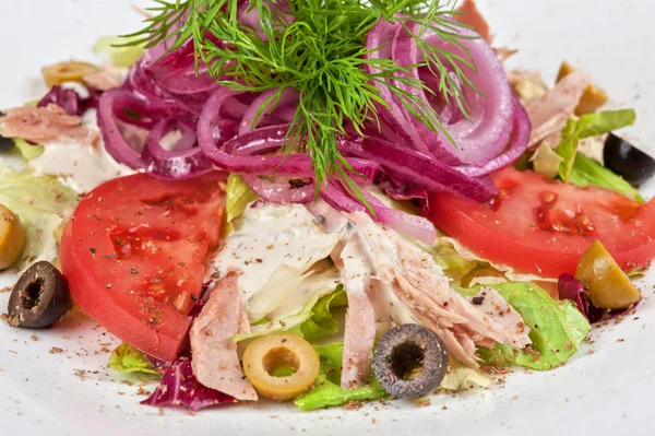 Salade van kip vlees filet — Stockfoto