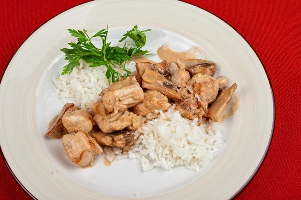 Reis mit Fleisch — Stockfoto