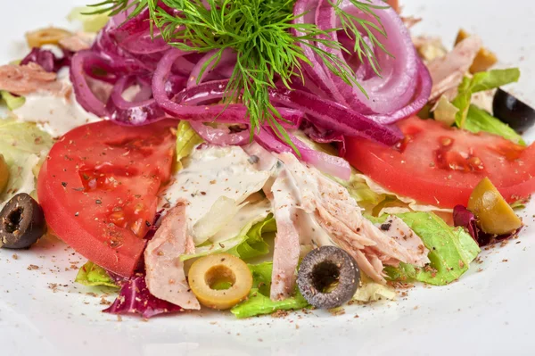 Salada de filé de carne de frango — Fotografia de Stock
