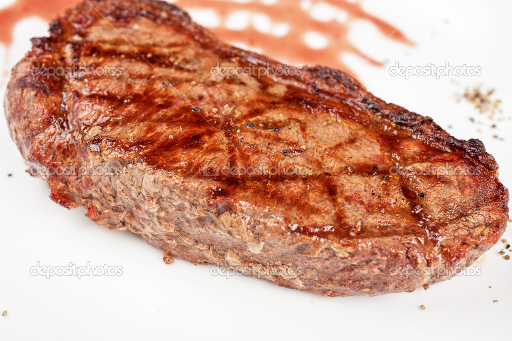 Juicy rib-eye beef steak