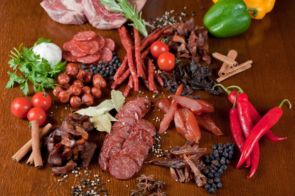 Carne e salumi — Foto Stock