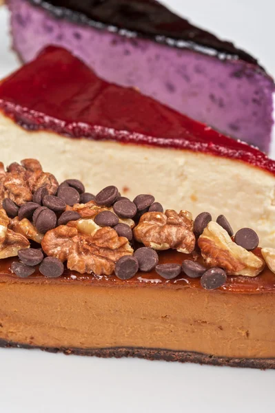 Cheesecake with chocolate and nuts — Stock Photo, Image