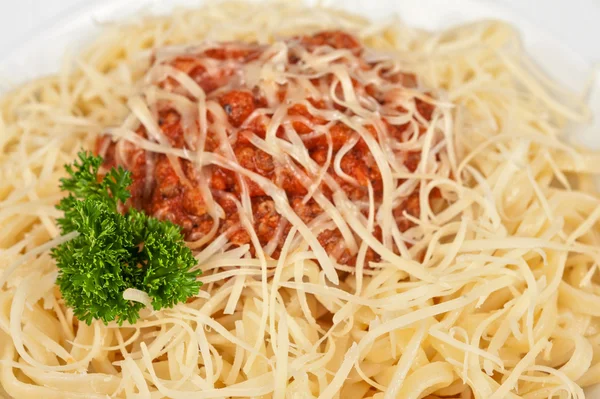 Pasta with meat — Stock Photo, Image