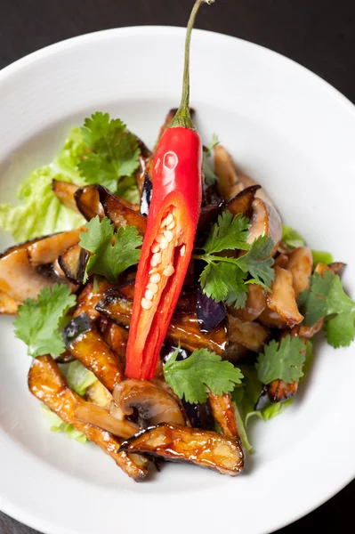 Salad from roasted eggplants Stock Picture