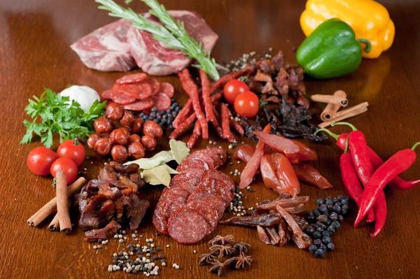 Carne e salumi — Foto Stock