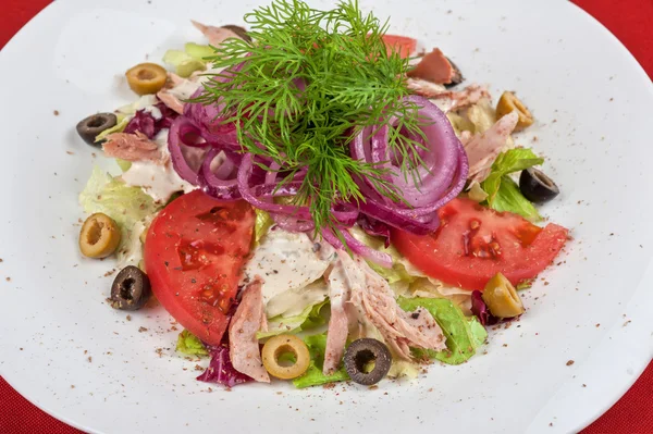 Kyckling kött oxfilé sallad — Stockfoto