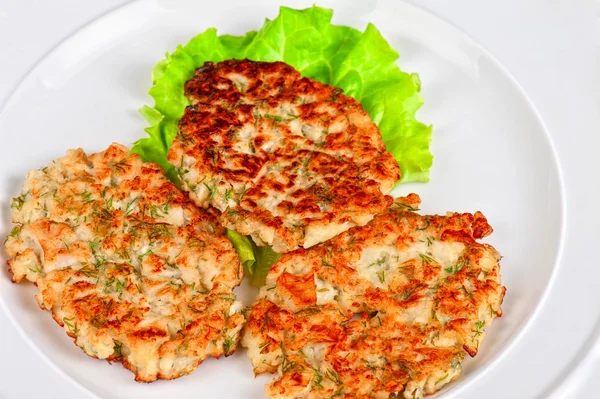 Cauliflower cutlets with apples — Stock Photo, Image