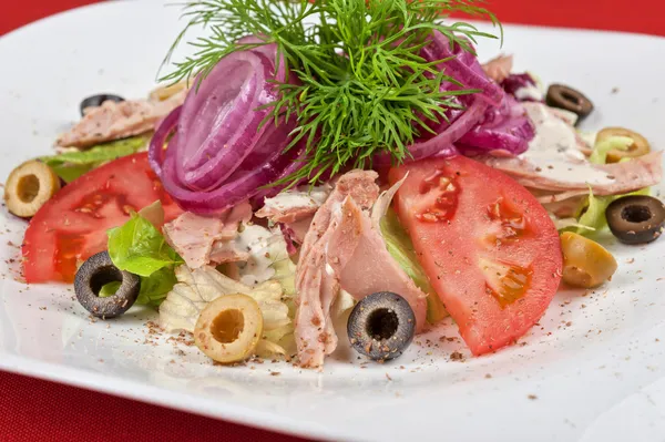 Hühnerfleischfilet-Salat — Stockfoto