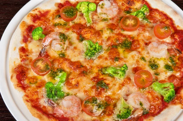 Skaldjur pizza — Stockfoto