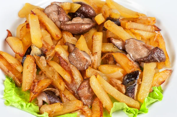 Patatas fritas con setas —  Fotos de Stock