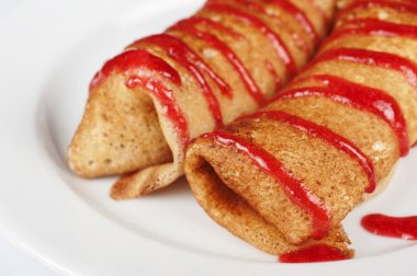 süzme peynir ile Pancakes