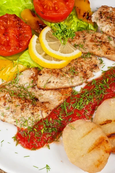 Tasty fish pike perch fillet — Stock Photo, Image