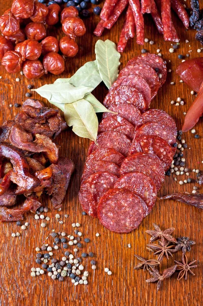 Meat and sausages — Stock Photo, Image