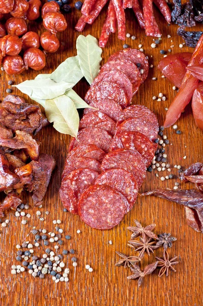 Meat and sausages — Stock Photo, Image