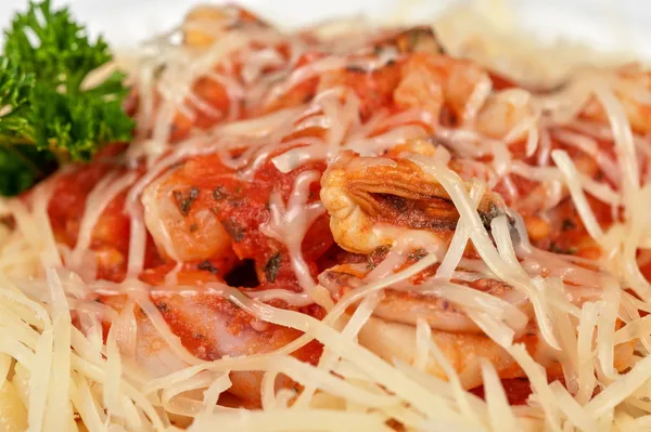 Pasta with seafood — Stock Photo, Image