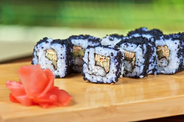 Tobico sushi rolls — Stock Photo, Image