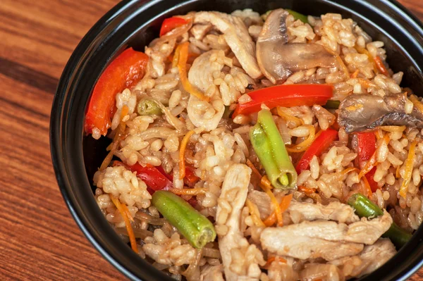 Rice chicken vegetable — Stock Photo, Image