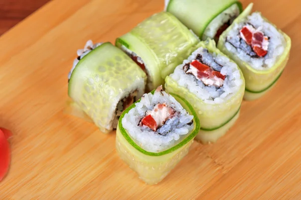 Cucumber sushi rolls — Stock Photo, Image