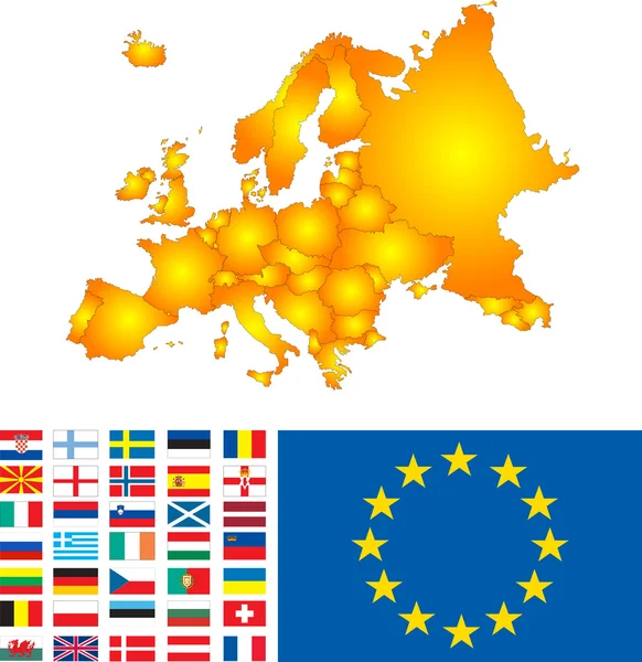 Europa-kaart — Stockvector