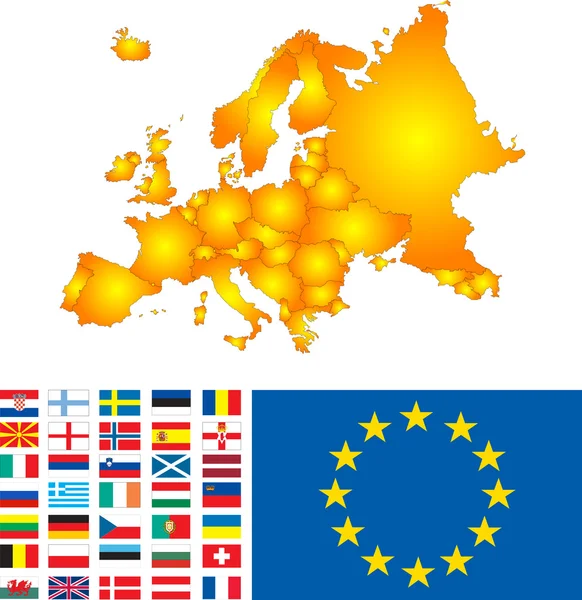 Mappa Europa — Vettoriale Stock