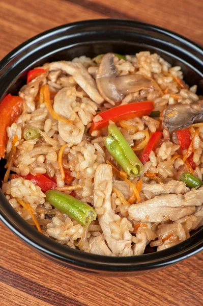 Rice chicken vegetable — Stock Photo, Image