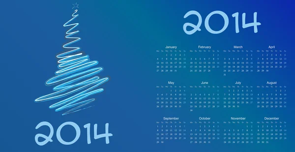 Calendario para un nuevo año 2014 — Vector de stock