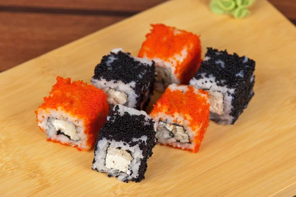 Tobico sushi rolls — Stock Photo, Image